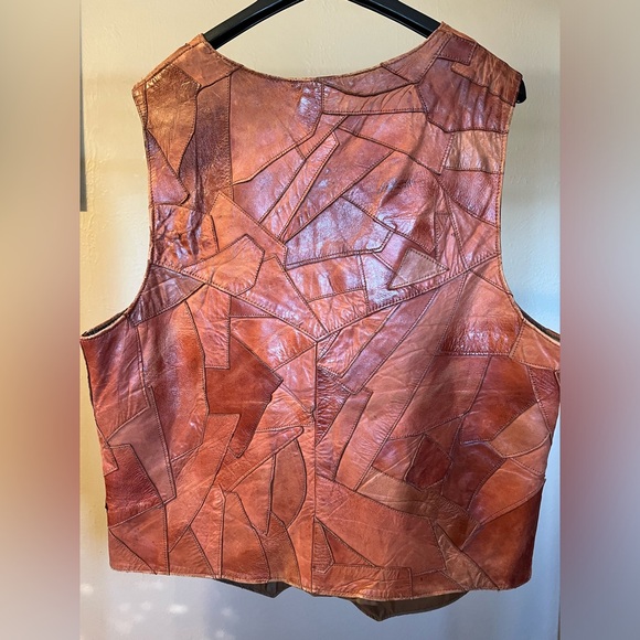 VINTAGE Patchwork Leather Vest - Picture 3 of 6